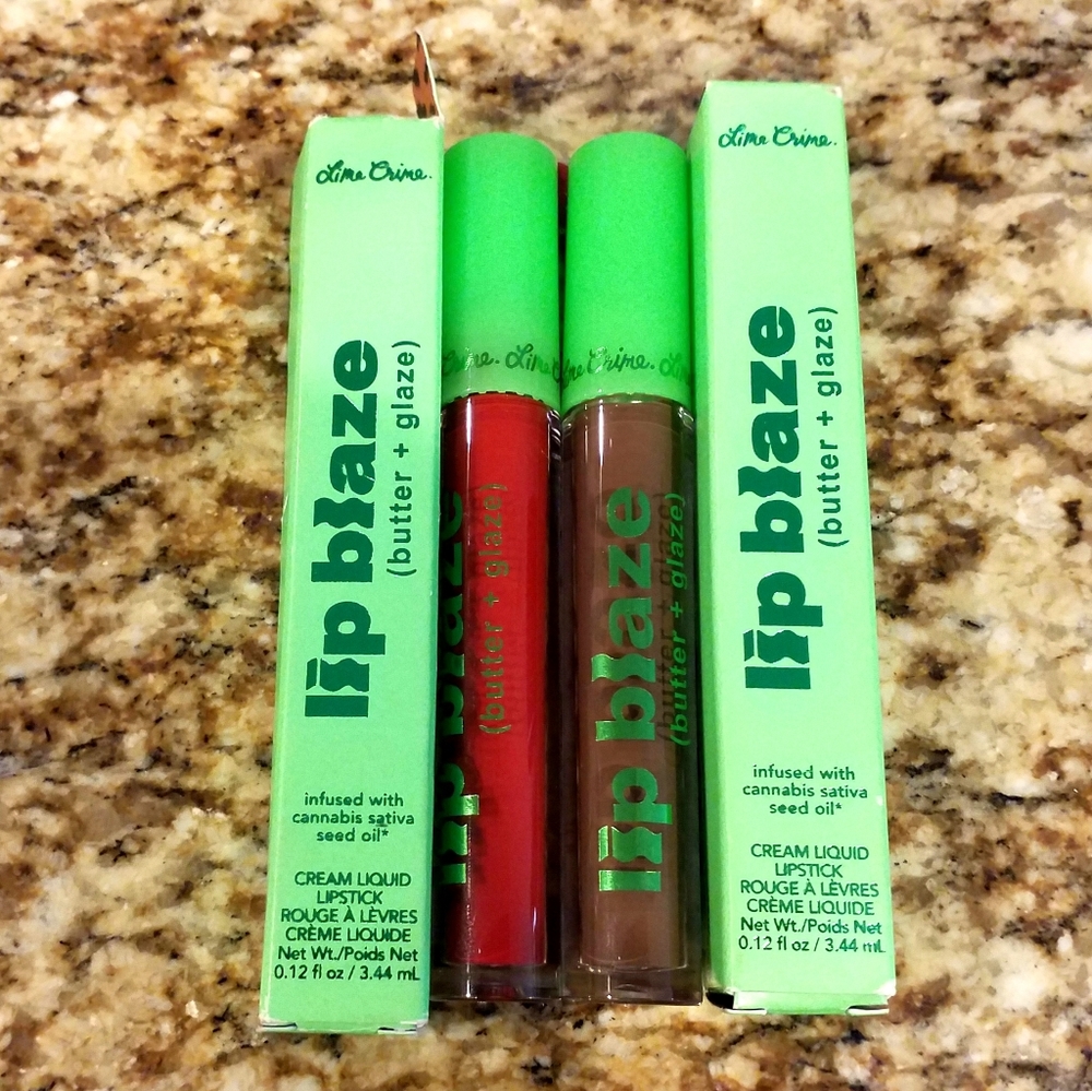 Lime Crime 2 Glosses!  Lip Blaze x 2 Lipgloss Set. NEW!!